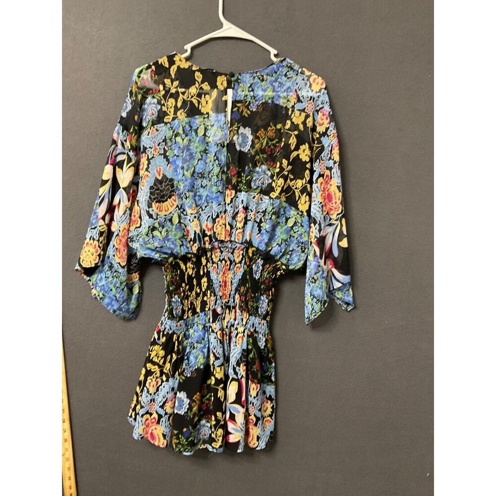 Zara Women's Colorful Floral‎ Jumper S Cottagecore Preppy Chic Party Summer - Picture 5 of 5